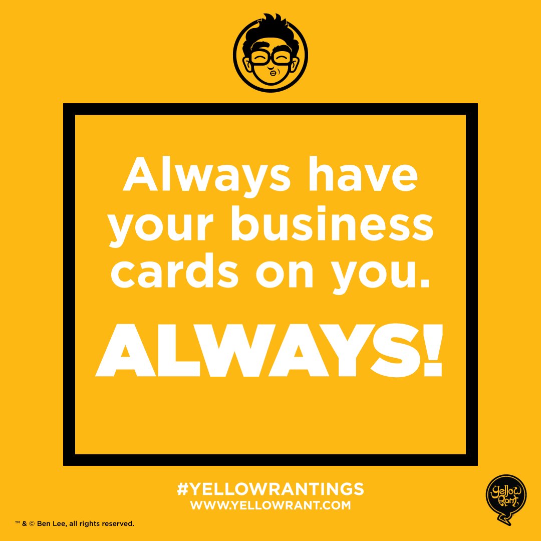 blee412's tweet photo. Seriously. ALWAYS have them on you! You never know when you'll 'em. #yellowrantings #yellowrant #freelance #FreelanceLife https://t.co/Vlkes7ab0q
