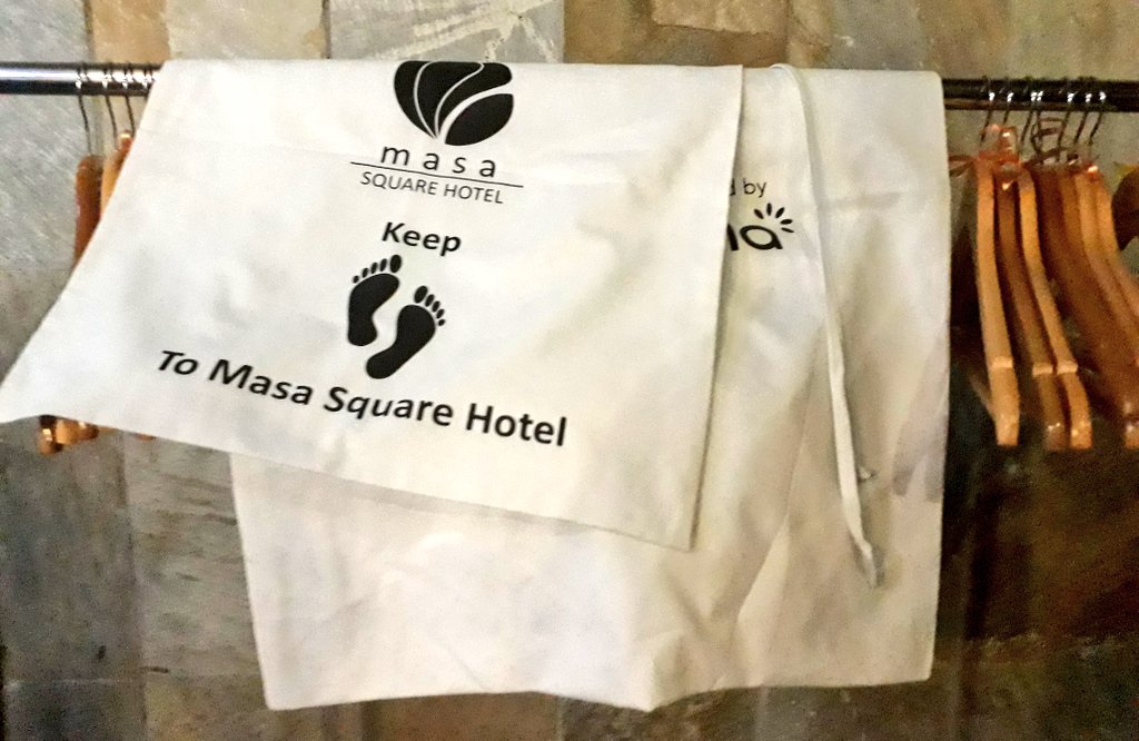 yaronafm's tweet photo. @MasaSqHotel is doing the most this year. The hotel has recycled it's old linen, turning it into laundry & shoe bags...for those ladies who need to carry an extra pair to work and or to a partyyy. #EatOut@Masa #Business@Masa #Stayzzz@Masa #MSHFS18 https://t.co/K9Gu2uTgv7