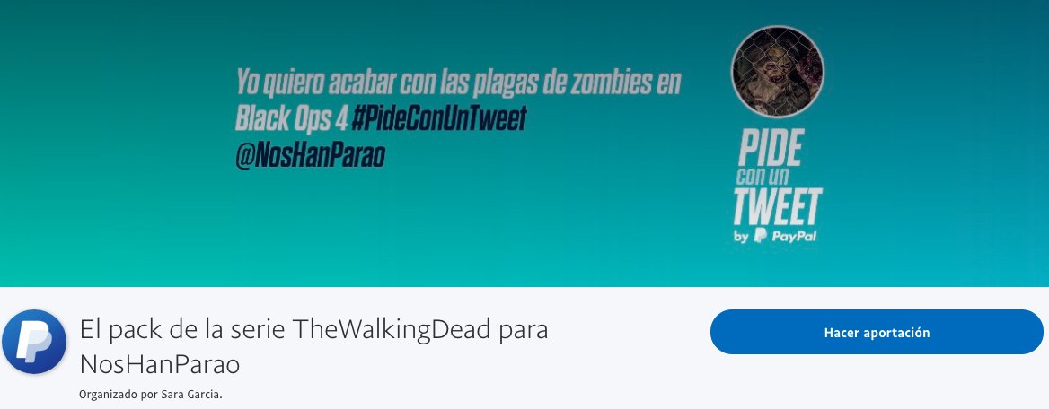 PayPalSpain's tweet photo. @NosHanParao ¡Hola @NosHanParao! Pero, ¿qué te ha hecho creer que somos expertos en zombies? Mira, hemos creado un #FondoComún para reunir dinero y que encuentres una respuesta a tu pregunta. https://t.co/iR2klSRZeg #PideConUnTweet https://t.co/Ye04HteThX