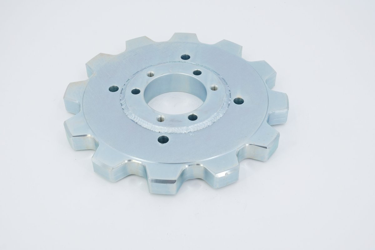Vaughan's zinc plated 12-tooth drive sprocket for SC78 chain. #carwash #carwashparts #vaughan #vaughanindustries #sprockets #conveyor