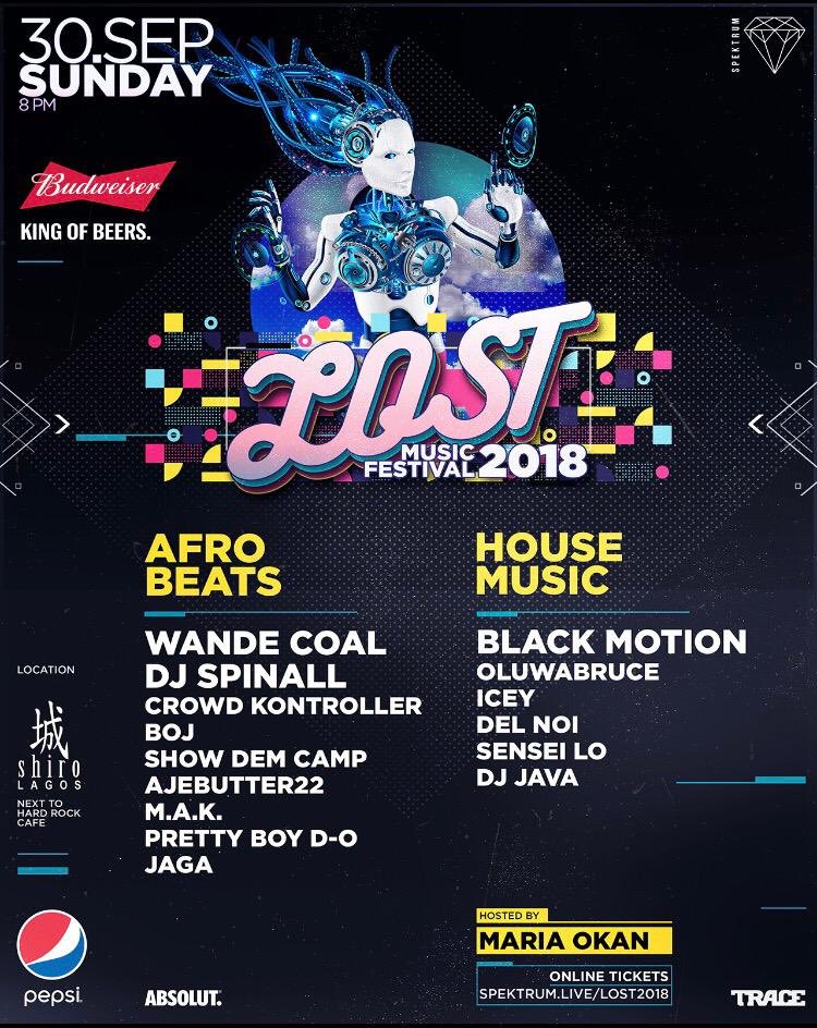 WANDECOAL's tweet photo. This sunday!!  Sept 30th! I will be live at the Lost Music Festival ! @Shirolagos !! Come one come all . 🚀 Cc SPEKTRUM NG https://t.co/zsqE6DQlHx