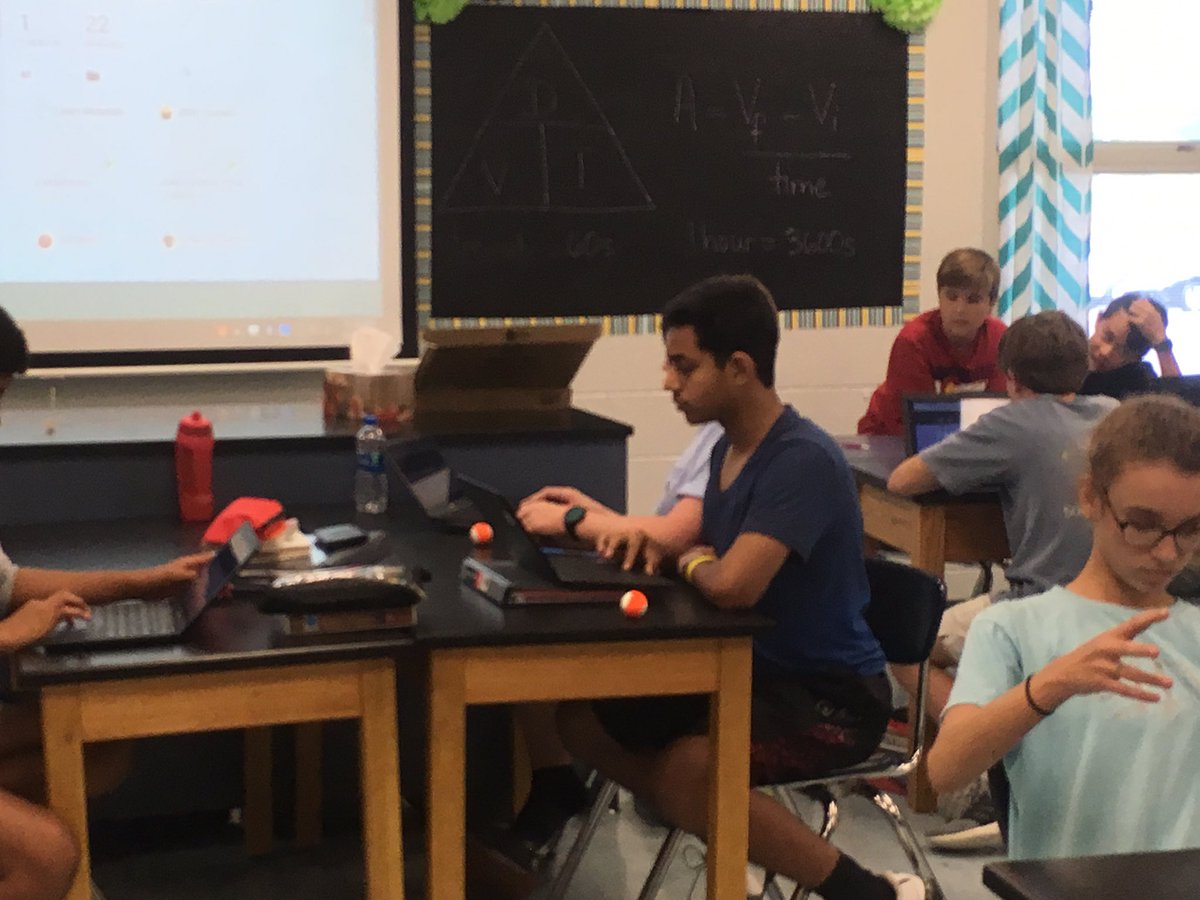 HCSELI's tweet photo. @BerryMiddle students learning how to calculate velocity by coding @SpheroEdu Mini Spheros. #Success #ALDLCS #cs4all #cs4Alabama #LearningisFun @HooverSchools https://t.co/sYx45KrjYW