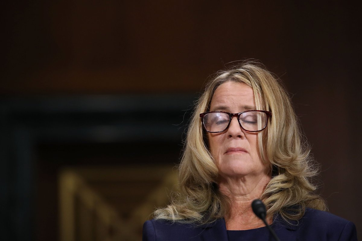 axios's tweet photo. Photos from Christine Blasey Ford's testimony (via Getty Images) https://t.co/PcVhpBo6Qd