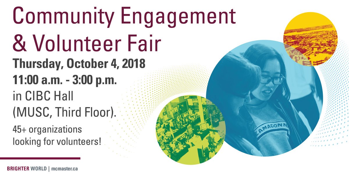 McMasterEE's tweet photo. Looking for experience? Volunteer! Meet reps from almost 50 organizations, learn about your community &amp; build your resume! Open to the entire #McMaster community. #macvolunteers https://t.co/rvC7RCeaSD