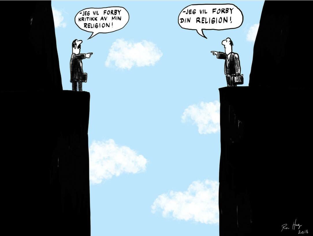 Karikaturdiskusjonen er gjenopplivet. Alle har behov for å si noe, skrive noe. Stort sett alle er enige. Alle skriver det samme, bare med forskjellige ord. Spør du meg, så vinner Roar Hagen denne debatten overlegent, med en karikatur og ikke en kronikk, så klart.