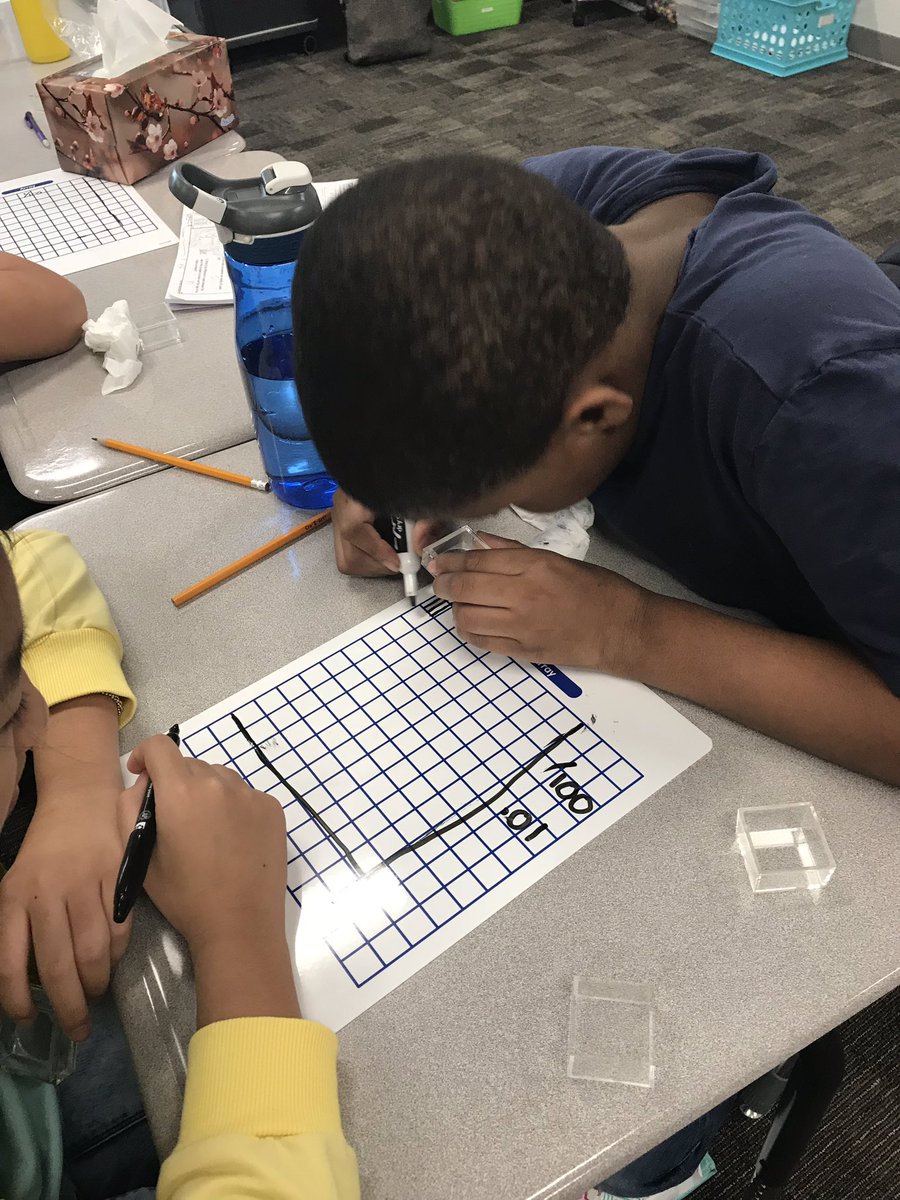 MissSchmidtJPE's tweet photo. Today we used a magnifying glass to observe the size of a decimal to the thousandths #JPE5BragTag https://t.co/5JiHyAeeKh