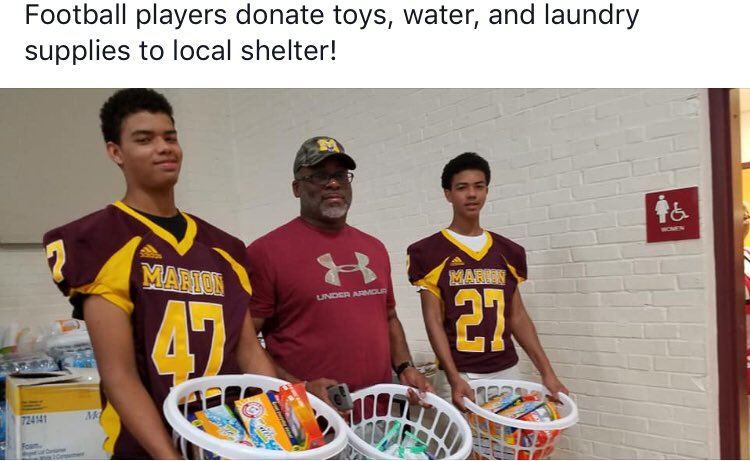 “SociallyResponsible” &amp; “CivicMinded”<a href="/SwampFoxFB1/">Marion High Football</a> Teammates(BuieBrothers) helping with Hurricane Florence Relief Efforts this past Saturday...Fortunate &amp; Blessed to Serve. <a href="/MarionCountyEM/">Marion County EM</a> <a href="/MarionCountySch/">MarionCountySchools</a> @Ni_Mac_007