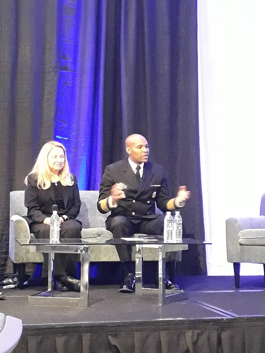 deBeaumontFndtn's tweet photo. Dr. Catherine Baase and Surgeon General Adams are here to describe how the economic flourishing and health of a community are completely entertwined. The future of public health includes investments and partnerships with the business community! @Surgeon_General #ASTHO18 @ASTHO https://t.co/LEiyjJEoEE