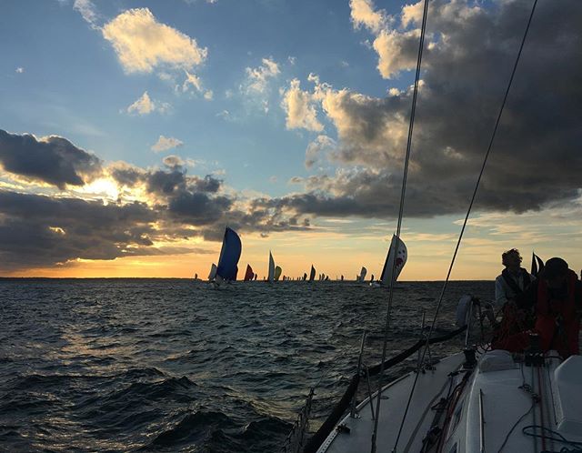 RORCRacing's tweet image. Throwback to the RORC Cherbourg Race. Billy Parr captured this epic shot of the fleet as they crossed the channel to France! 🌅🇫🇷

#rorcracing