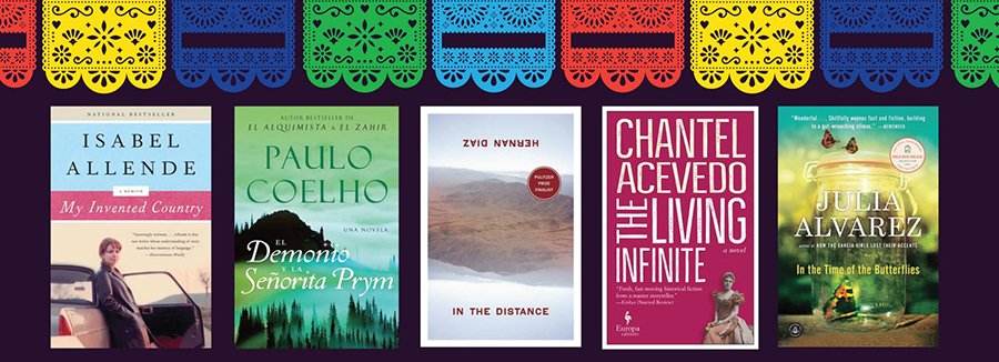 a collection of  book covers authored by Latinos