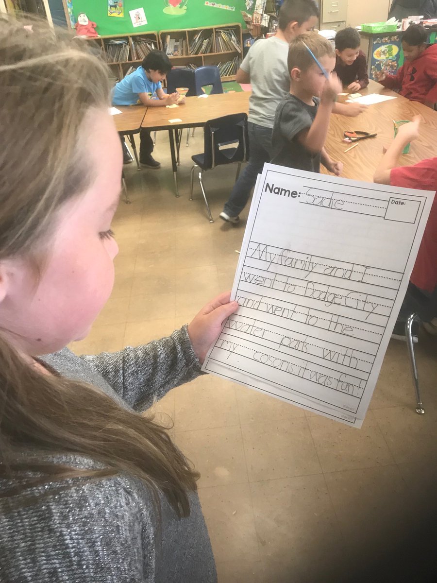 swprsccarol's tweet photo. First grader reads her writing to me! The LiNK Grant is going to be awesome. https://t.co/gozUitrjf7