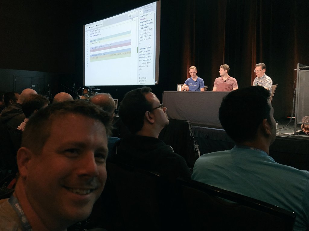 mattgodbolt's tweet image. Godbolt and godbolt (thanks @hankadusikova for taking the photo) #cppcon2018