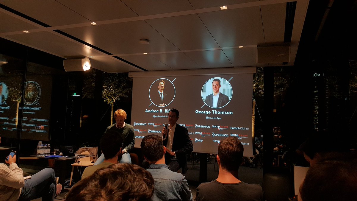 Here we are at #StartUpGrind in #Milan with George Thomson, country manager for #Revolut in #Italy