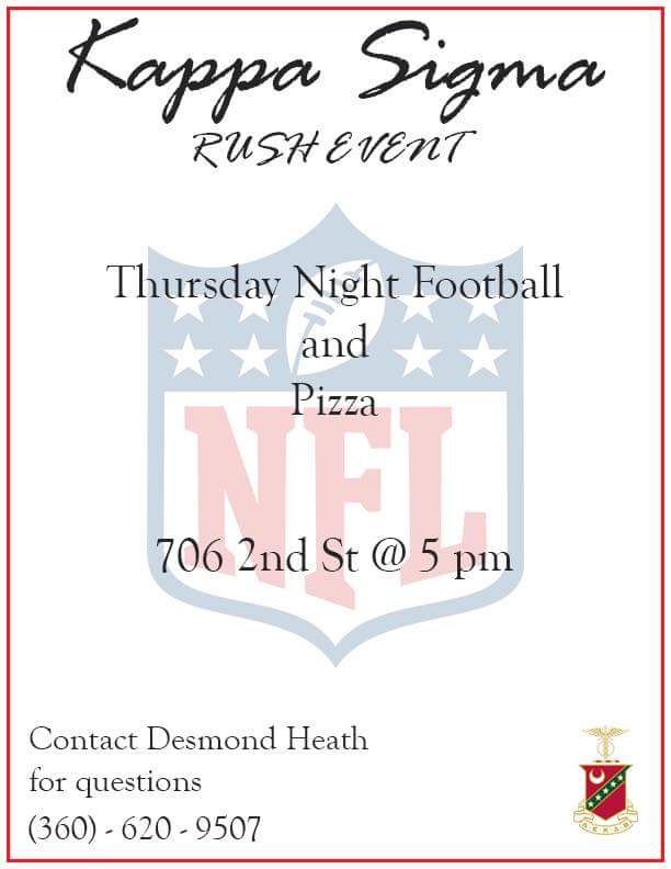 Make sure to stop by for some Thursday night football tonight! #rushksig