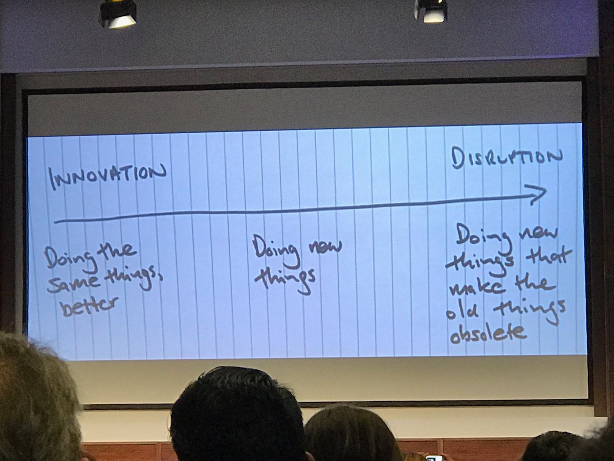 joannethomsen's tweet photo. This is clear! Innovation and disruption are different ...⁦@ElevateTechFest⁩ ⁦@MaRSDD⁩ ⁦@SingularityUCan⁩ https://t.co/zBaWllXiV4