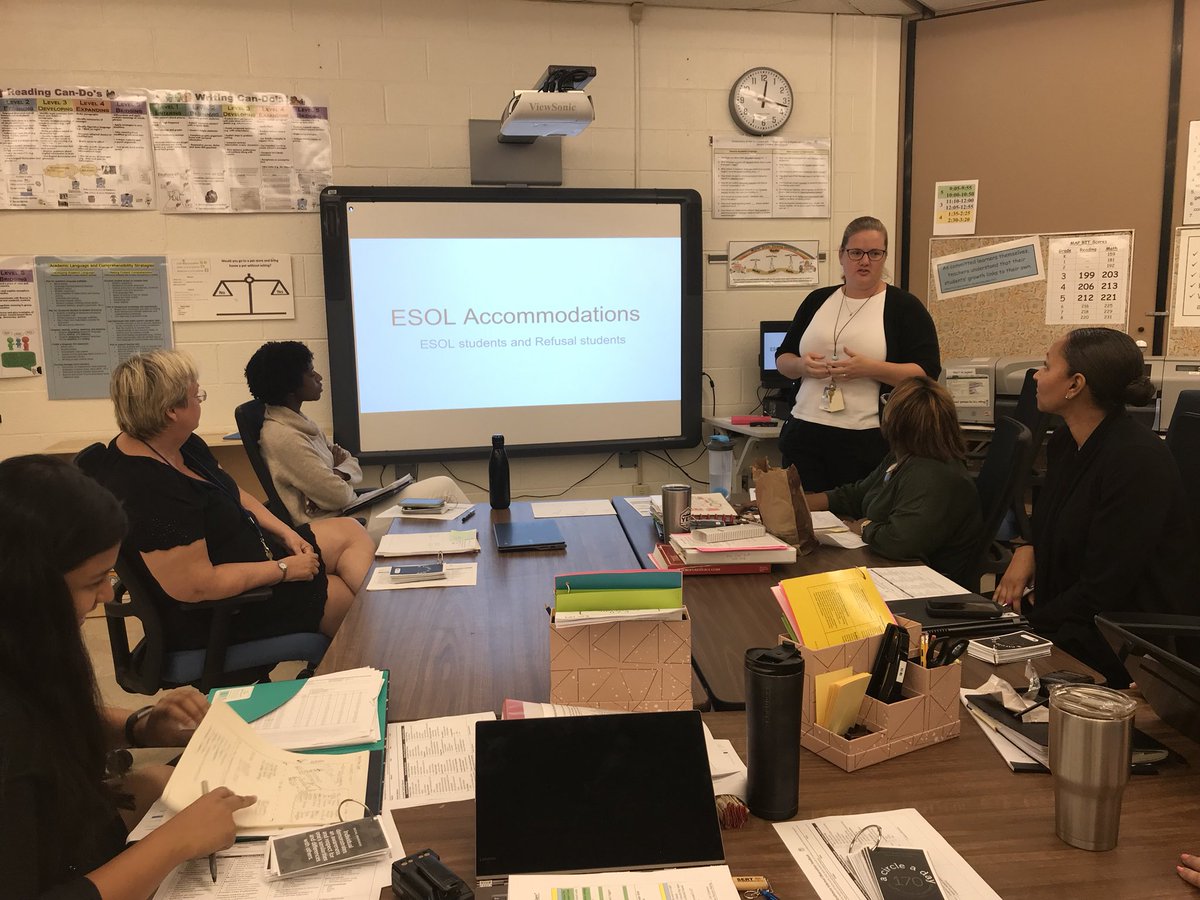 DreamStrathmore's tweet photo. ESOL teachers collaborating with teams to review and determine accommodations. #systemicunderstanding https://t.co/V1SzX8GA7k