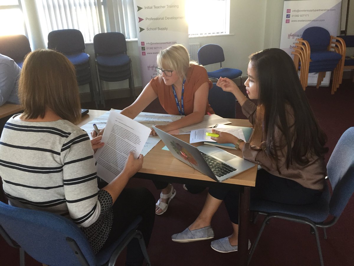 ExeterConsort's tweet image. Sharing ideas and presenting our reflections on how to foster a positive learning environment. Well done to the whole cohort for a great session.