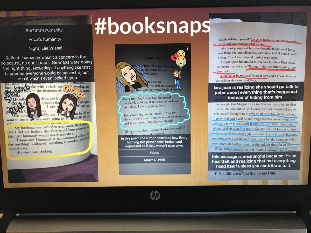 Students trying their hand at #booksnaps and knocking it out of the park!  #LCMSPTB Thank you @TaraMartinEDU and her wonderful session at #ISTE18