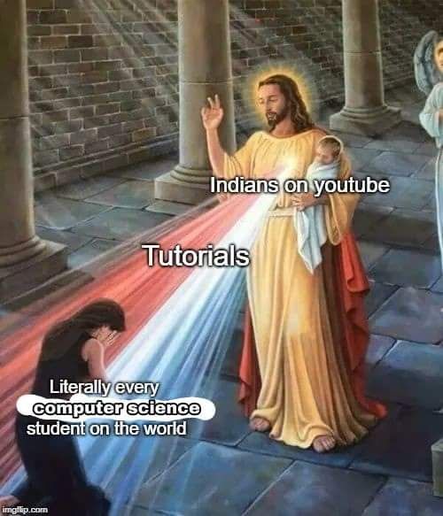 funnychain_co's tweet photo. Blessed be the indians on youtube
#computerscience #indians #meme #blessedmeme #funnychain #youtube #tutorials
https://t.co/vSELOHLNj7 Sign up on FunnyChain beta and see the best memes and make money ! https://t.co/KeF3UgEshO