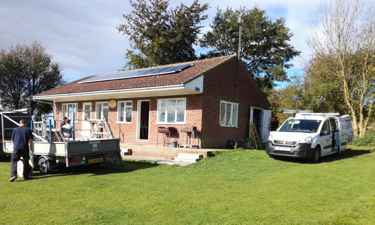 Historic day again <a href="/EastHarlseyCC/">East Harlsey CC</a>  solar panels on and hopefully soon we will have electric ☀⚡💡thanks to all who has worked to make this all possible.
