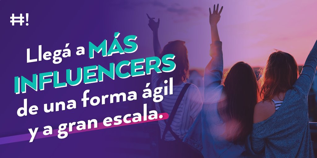 HashmeOk's tweet photo. #Hashme te muestra cómo
conectar con ellos, dónde buscarlos, cómo manejar el proceso con cada
influencer, y cómo medir el ROI de los esfuerzos de cada talento. https://t.co/JL7HXuGAjq