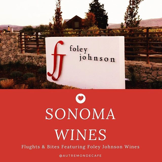AutreMondeCafe's tweet photo. Tonight’s Flights &amp; Bites features the Sonoma Wines of Foley Johnson. Reds &amp; Whites all Eatate Fruit! $15 for 3 wines &amp; 3 bites. https://t.co/6pncncGaoU https://t.co/JbpBrdBbPW