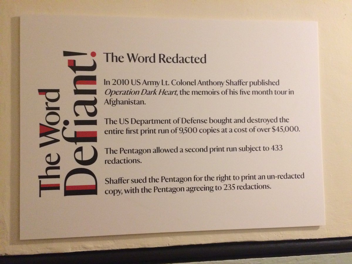 netty_french's tweet photo. The Word Redacted @BlicklingNT @LesEnfantsTerr from the thought-provoking installation #theworddefiant #BannedBooksWeek @BannedBooksWeek https://t.co/J1nl8Cv28k