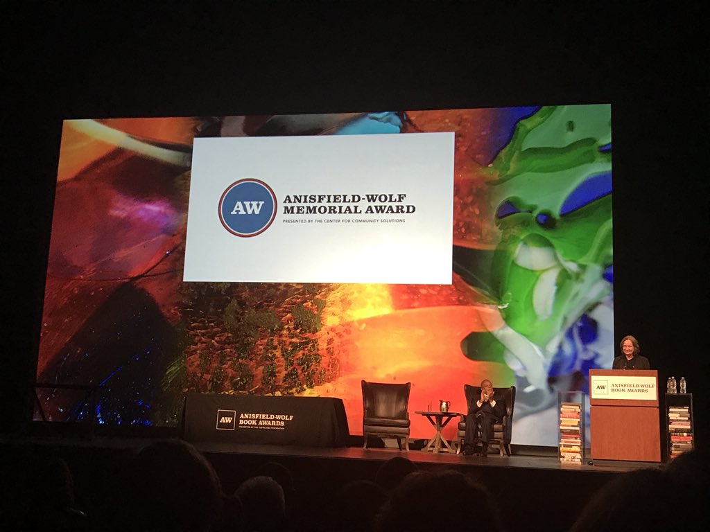 CleveFoundation's tweet photo. A big announcement to wrap up tonight’s #AWBA2018 ceremony: congrats to this year’s @AnisfieldWolf Memorial Award Winner @MayDuganCenter! https://t.co/sI0RzmkUyK