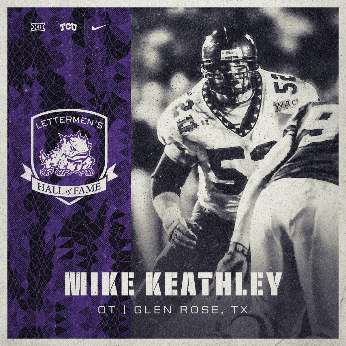 TCUFootball's tweet photo. Congrats to our newest members of the @TCULettermen Hall of Fame: Brashant Carter, Mike Keathley and Jason Phillips! #FrogFam https://t.co/HbEDjDqvA9