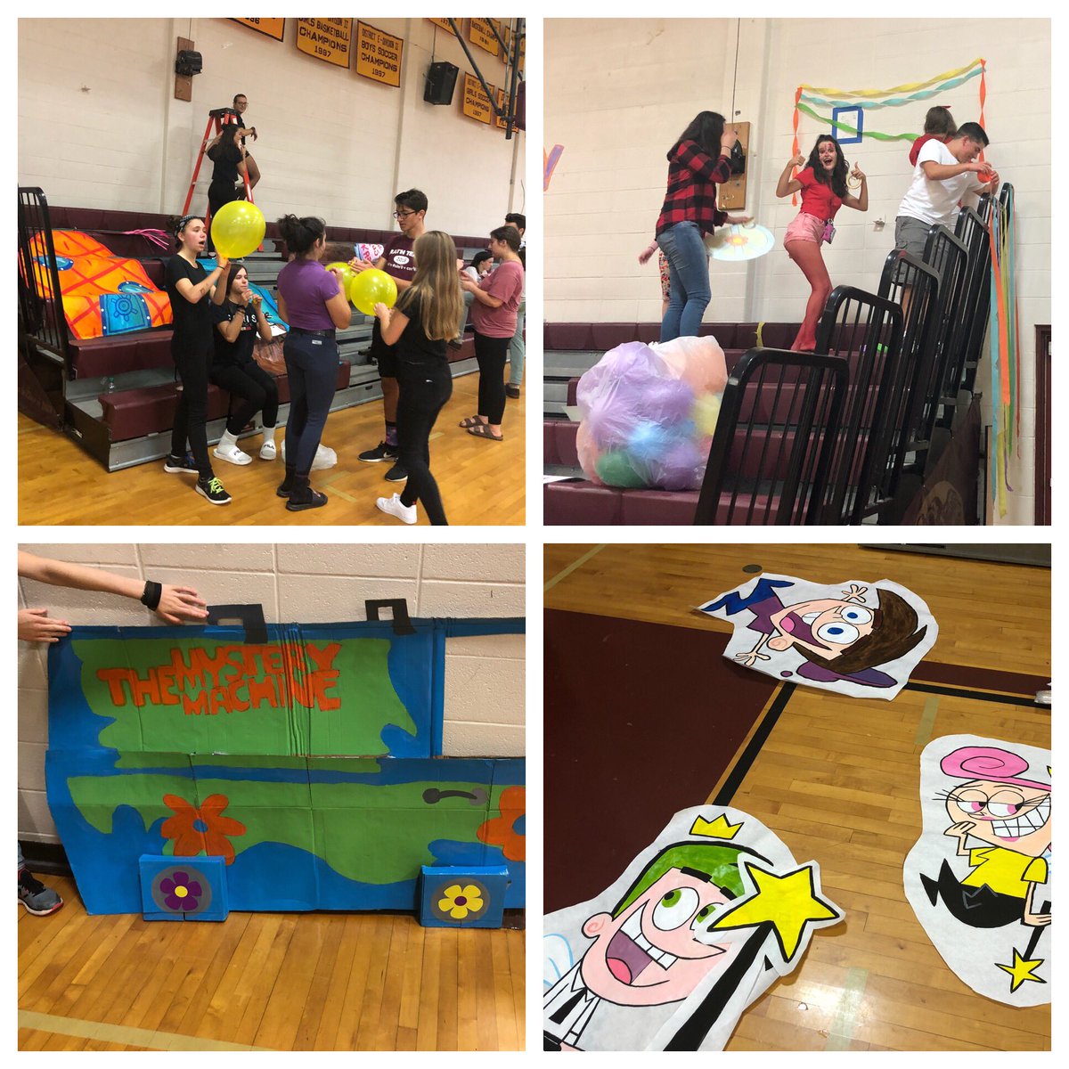 Getting ready for pep rally! Looks great! ⁦<a href="/StucoRams/">SHEP HILL STUCO</a>⁩