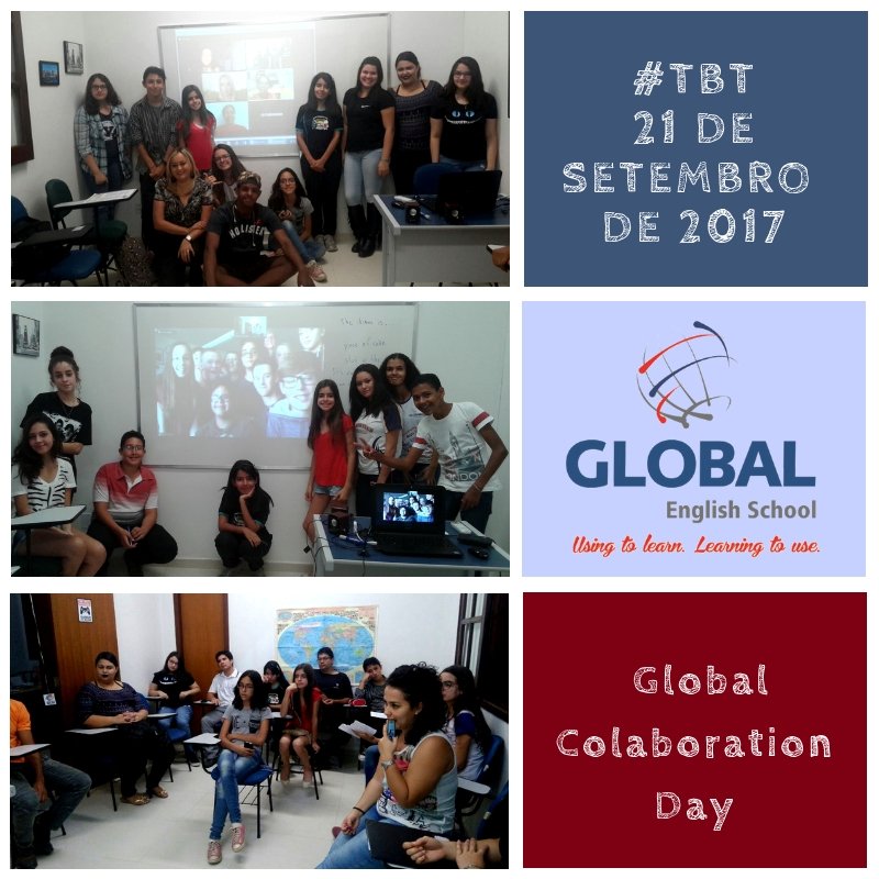 globalenglishLS's tweet photo. Semana passada, tivemos nosso segundo GCD. O TBT de hoje é da primeira edição desse evento interncional na nossa escola em 21/09/2017! Muita interação e aprendizado com pessoas de várias partes do mundo. Venha experimentar essa forma de aprendizagem que só a Global tem!!! https://t.co/t5HopTf1dZ