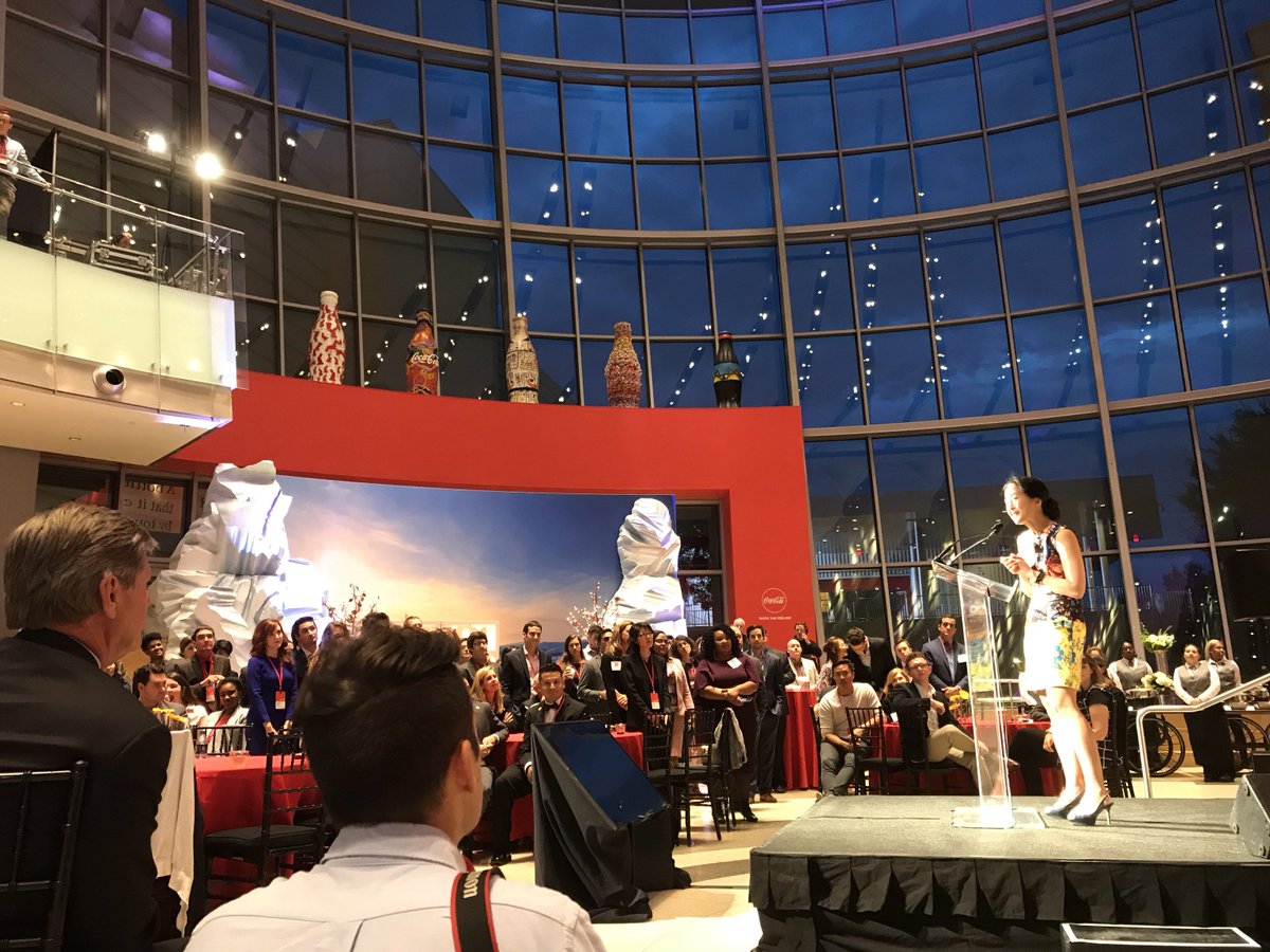 cokescholars's tweet photo. “You can change lives, you do change lives, and you’ve changed mine.” - Sue Suh, Coke Scholar &amp; CCSF board member speaks to the #cokescholars family as the #CCSLS18 kicks off at @WorldofCocaCola https://t.co/52meG0G5LD