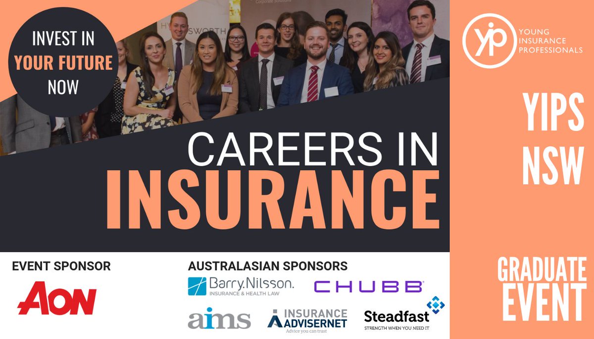 Got you heart set on #insurance? Aon is hosting <a href="/yipsanz/">YIPs Aus & NZ</a>  ‘Careers in Insurance’ Sydney session, Tuesday 9 October. Aimed at students and graduates, the #youngprofessionals event is not to be missed. lnkd.in/g6wpeEb