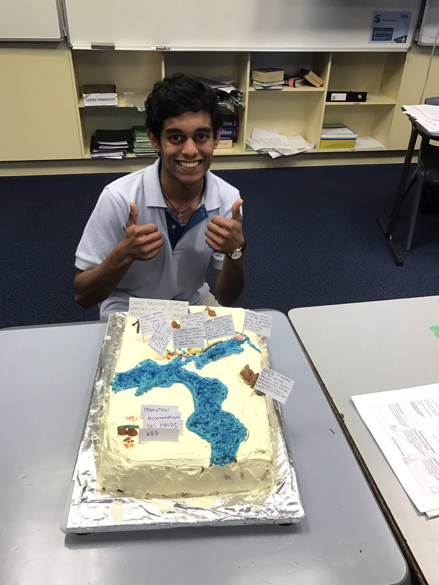 Amazing Year 13 Geographer makes spatial variation cake map of Queenstown