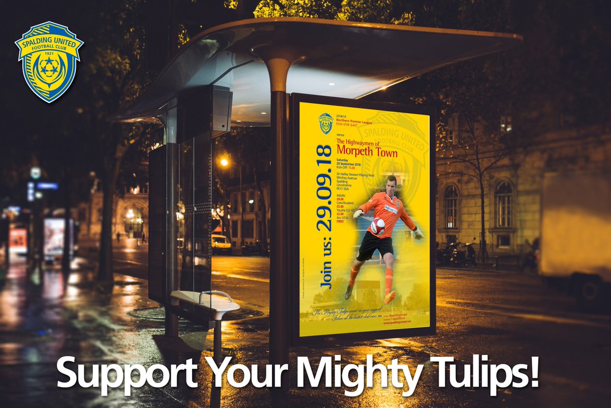 SpaldingUnited's tweet photo. After gaining an impressive point @ossettunited last weekend, we're all set to face another #NPLEast table-topper this Sat 29/9 when @MorpethTownAFC hit town - it's gonna be a cracker; be sure not to miss it! KO 3.00pm... #GoTulips https://t.co/GiDRWwKXlI