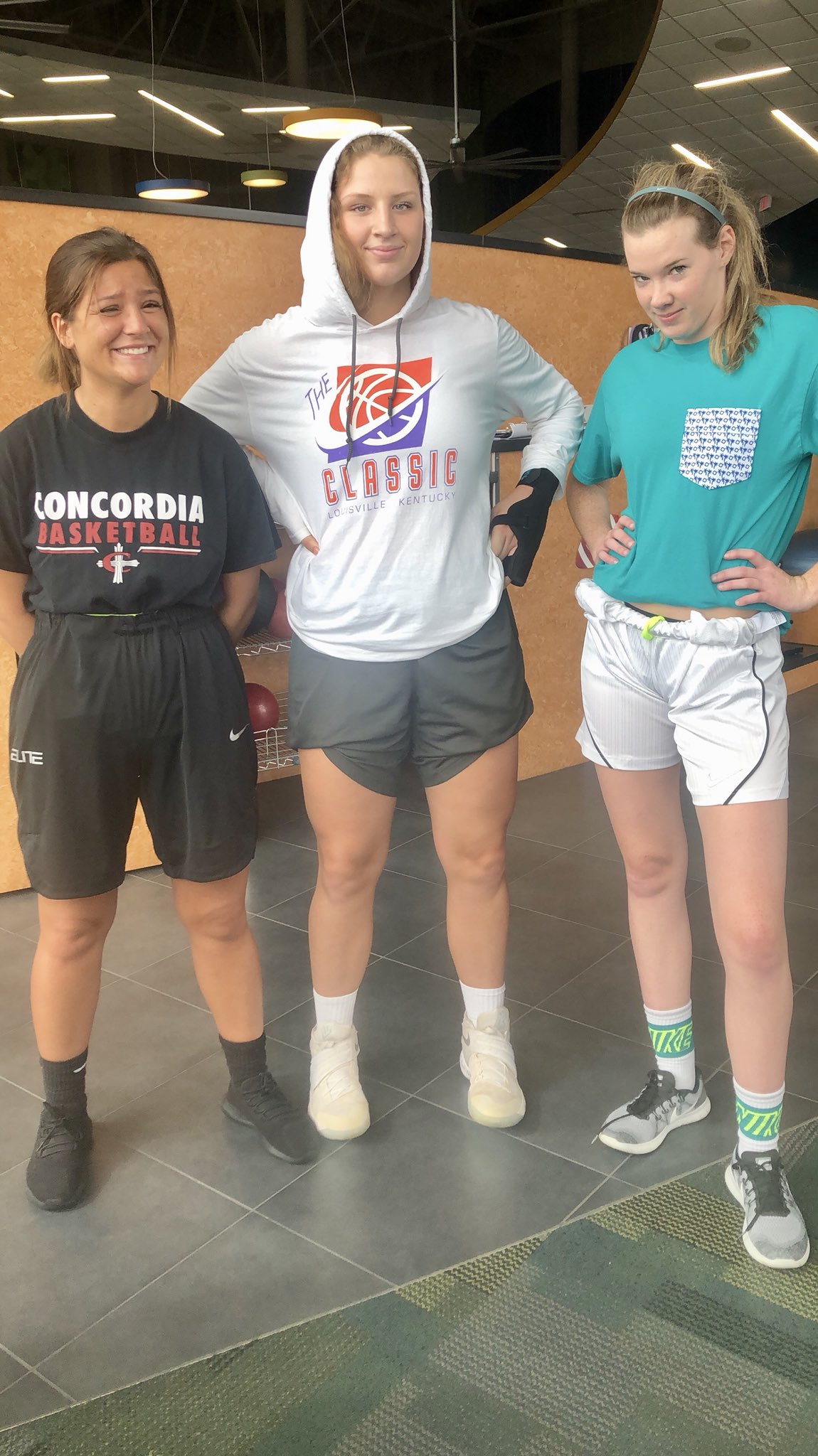 Girls wearing basketball shorts 2025