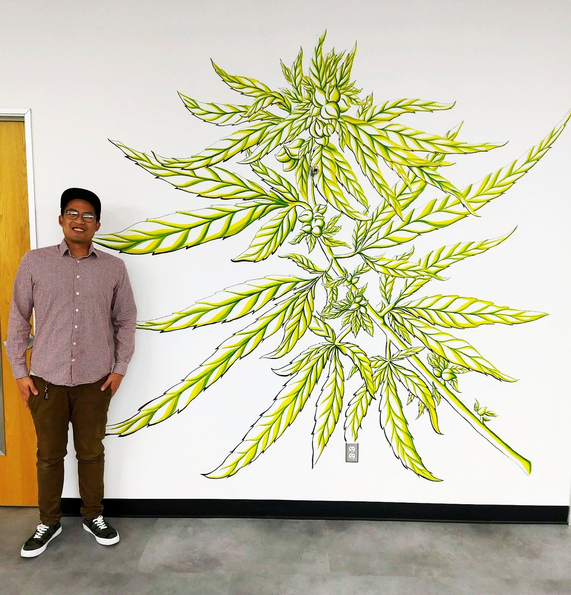 ebtespanol's tweet photo. Minh es un artista local de Bay Area quien actualmente esta estudiando su Master. Él creo una serie de pinturas de  Marihuana para nuestra tienda y las amamos! Ven a visitarnos para  conocerlas, y tal vez veas a Minh en persona en su siguente creación.  https://t.co/hzsqvIDzF0 https://t.co/iyhnr7dWQd
