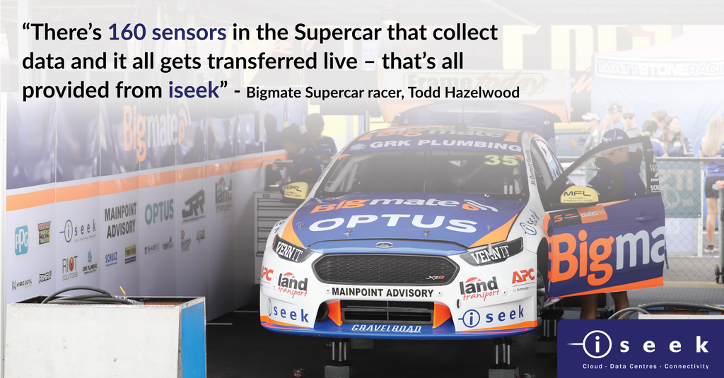 iseekAU's tweet photo. It's what happens behind the scenes that enables the Supercar to keep performing! 🏁 
#iseek #datacentre #cloud #connectivity #Brisbane #Australia #Supercars https://t.co/jirItrWO0t