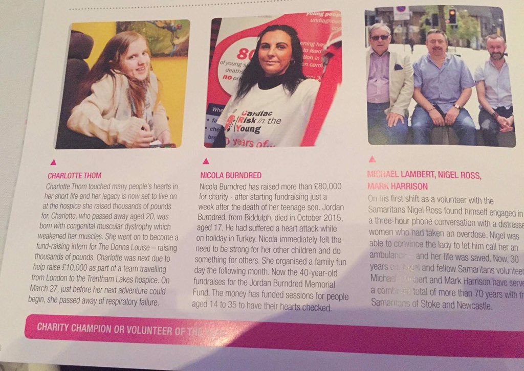 TeamJord's tweet photo. We’re immensely proud that @nicola_burndred is tonight at the @Sotlive gala awards for #localheroes we’ve got everything crossed. Massive congratulations on your nomination @CRY_UK ❤️ https://t.co/1C6w8pGfVh