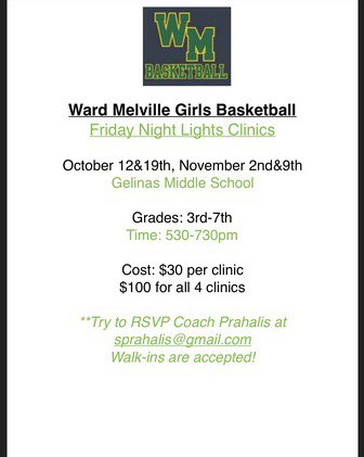 wmgvbballl's tweet photo. Our clinic is coming up from grades 3rd-7th on October 12th and 19th and also on November 2nd and 9th at Gelinas middle school! 5:30-7:30, $30 per clinic or $100 for ALL 4!! See you there!! https://t.co/x4pDc6czZR