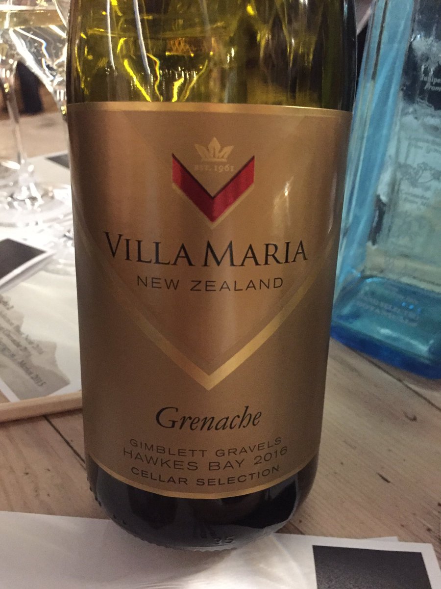 SusyAtkins's tweet photo. Definitely my first New Zealand grenache (with bit of tempranillo), rich plums, strawbs, white pepper ⁦⁦@villamaria_uk⁩ https://t.co/F0ZiQEARXj