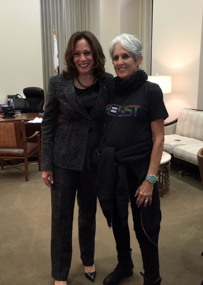 Joan Baez and Sen. Kamala Harris