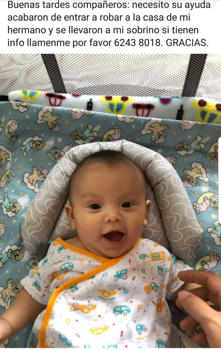 LuMeztli's tweet photo. Favor de su ayuda para encontrar a bebé que fue secuestrado en Panamá Oeste @TraficoCPanama @Traficologo @minsegpanama https://t.co/4ajUz44wWD