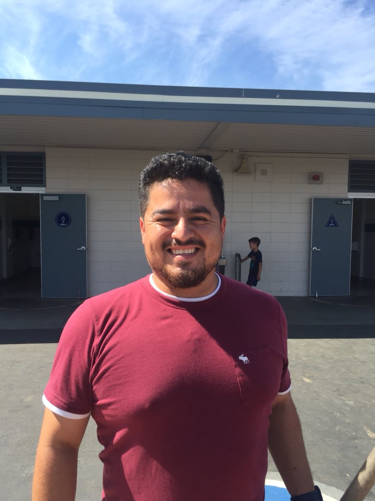 Sturmtweets's tweet photo. You know that school staff member all the kids know and love? It’s this guy, Mr. Luis. In one lunchtime, he cleaned up after 2 sick kids, monitored &amp; tied the lunch area, played with kids, and chatted with them. It takes a village. #USDLearns #osterpride @MeisenbachMO https://t.co/rZLpfnb37q