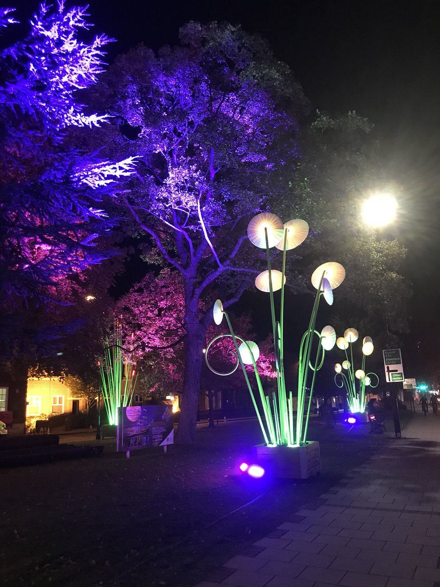 Pollypec123's tweet photo. A lovely evening spent watching RISE 😂 then coming out of the Guildhall to see the beautiful display taking shape #Gravityfields2018 https://t.co/hKDY1M9A0e