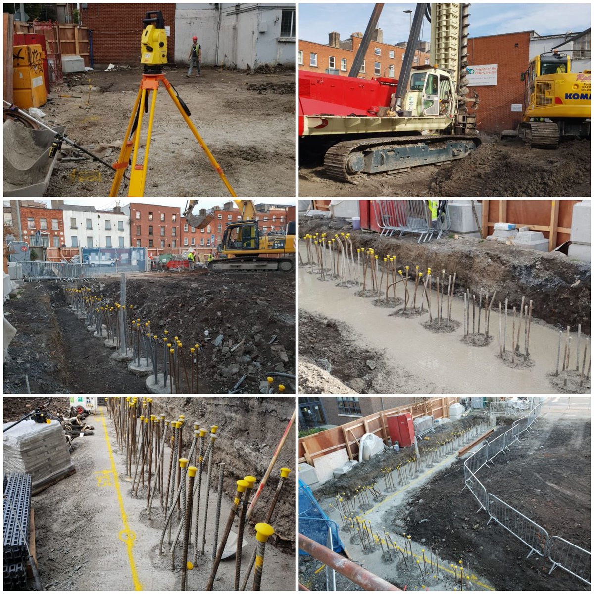Hegartydemo's tweet photo. Enabling works package off Bolton Street Dublin. #building #construction #leica #surveying #piling #temporaryworks #permanentworks #Komatsu #concrete #bulkexcavation #safety https://t.co/DQ73Yhj7uw