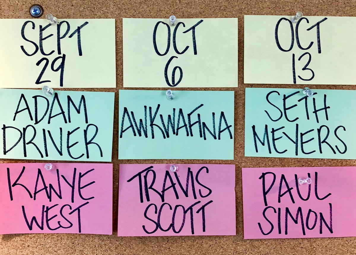nbcsnl's tweet photo. The first three shows of the season! #SNL https://t.co/YRH76gBDsn