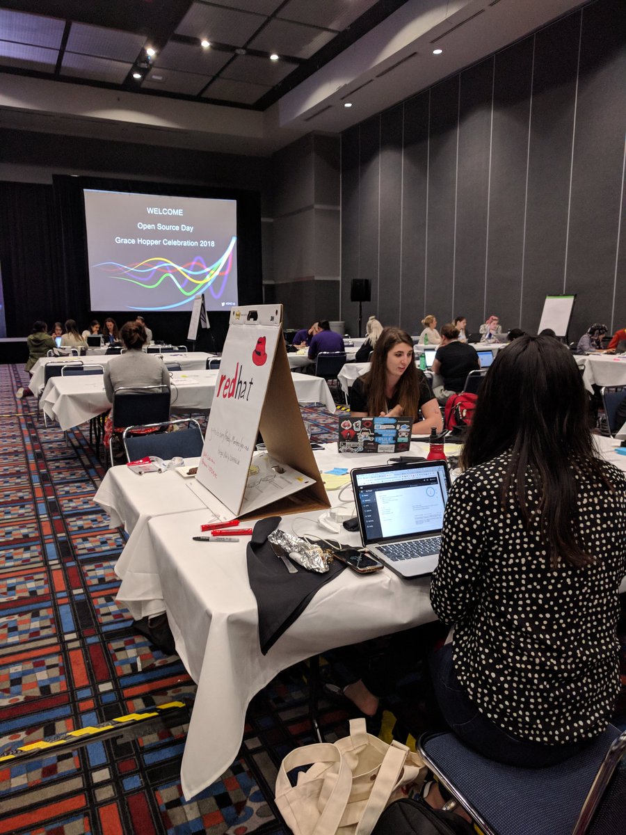debbryant's tweet photo. @openshift sponsored humanitarian hackathon team! @ghc #GHC18 @redhatopen @RedHatJobs https://t.co/z3B3414FAV