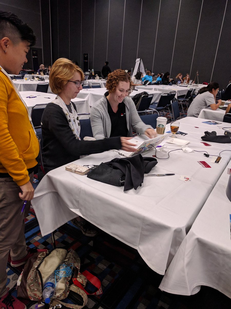 debbryant's tweet photo. @openshift sponsored humanitarian hackathon team! @ghc #GHC18 @redhatopen @RedHatJobs https://t.co/z3B3414FAV