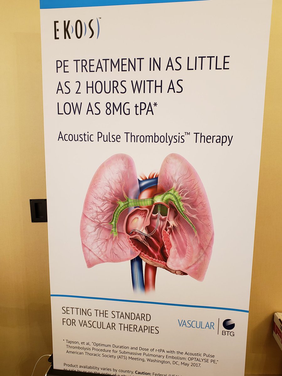 BTGVascular's tweet photo. BTG Vascular is excited to be attending #ACTIVE18! Stop by our exhibit to learn about how #EKOStherapy can help your PE patients. #PERT #DVT #VTE https://t.co/Hh6ci7xKD1